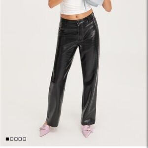 Black Faux Leather Pants